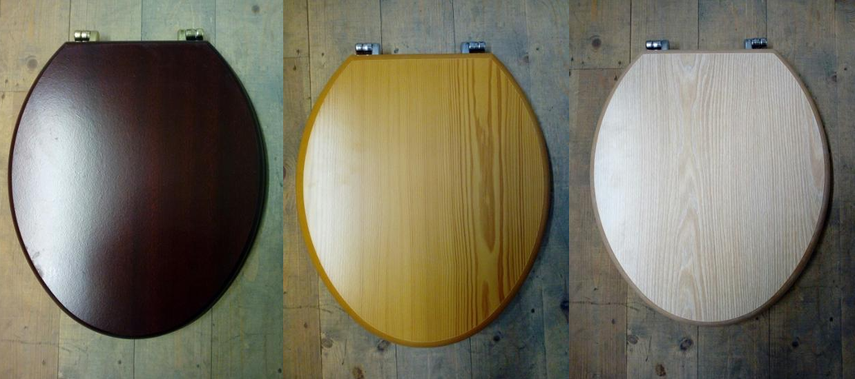 Wood Toilet Seats. Mahogany Pine Limed Oak Metal Fixings